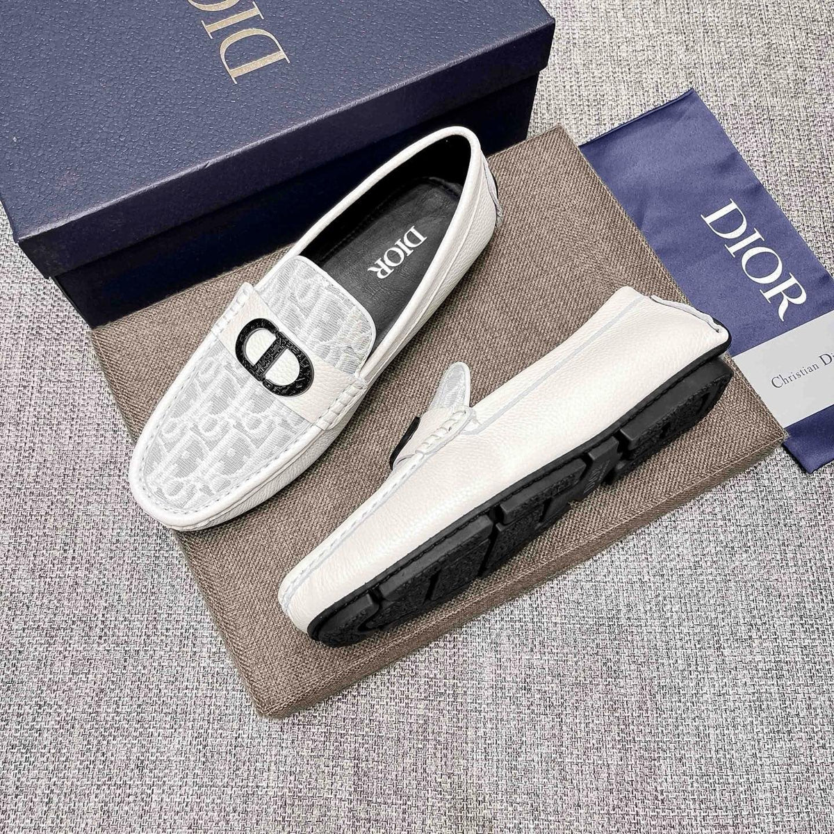 Dior Patterned Strap Loafers — detail