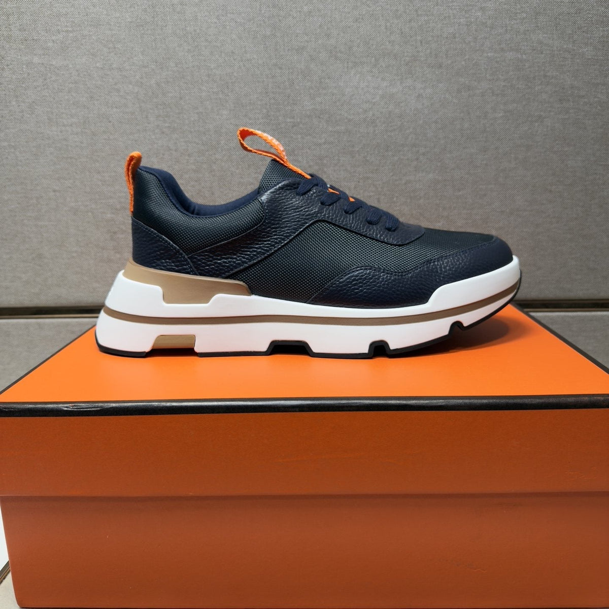 Hermès Panel Lace-Up Casual Sneakers — front