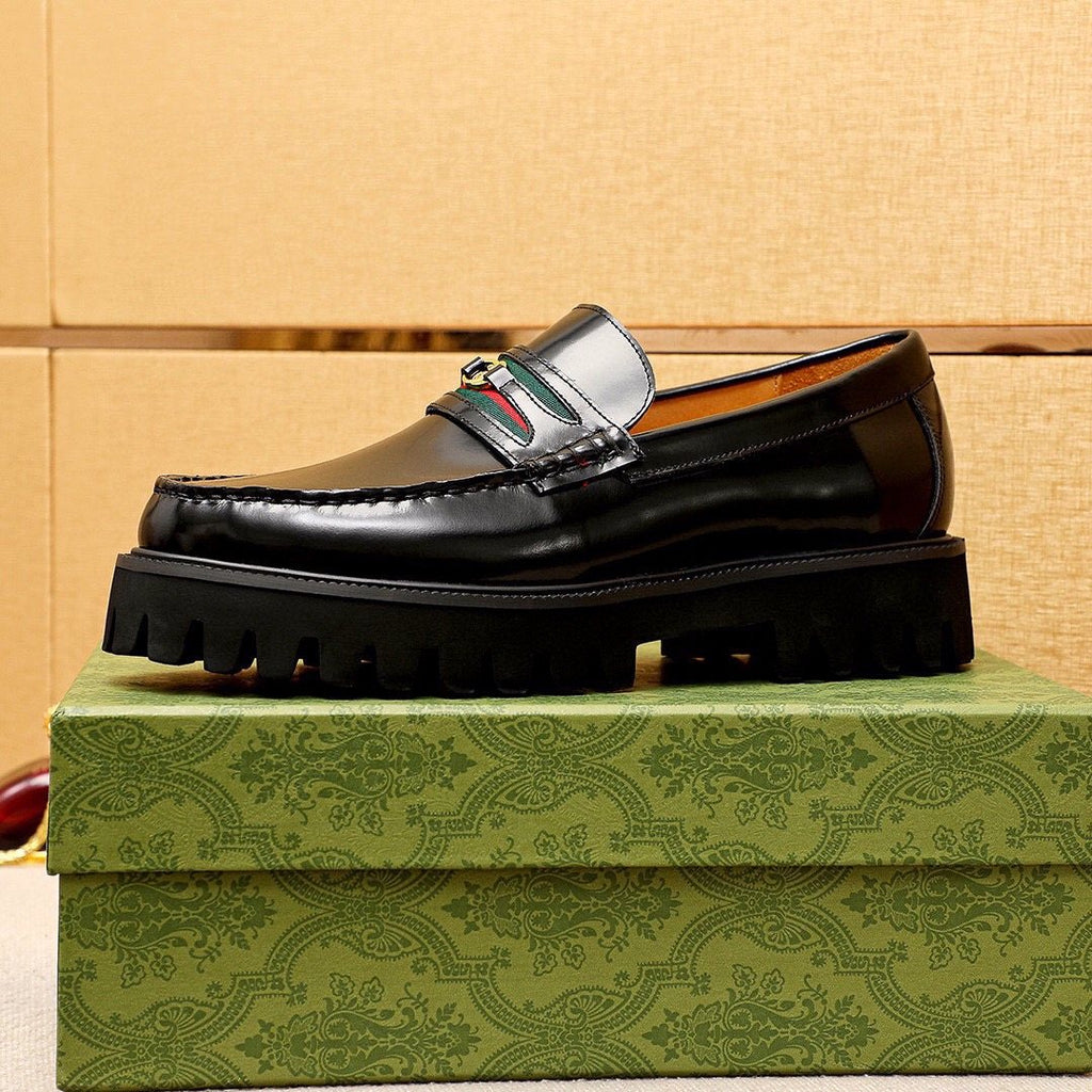 Gucci Leather Lug-Sole Loafers — side
