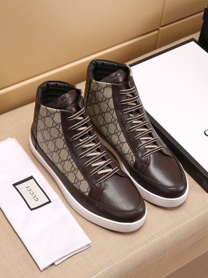 Gucci GG-Pattern High-Top Sneakers — front