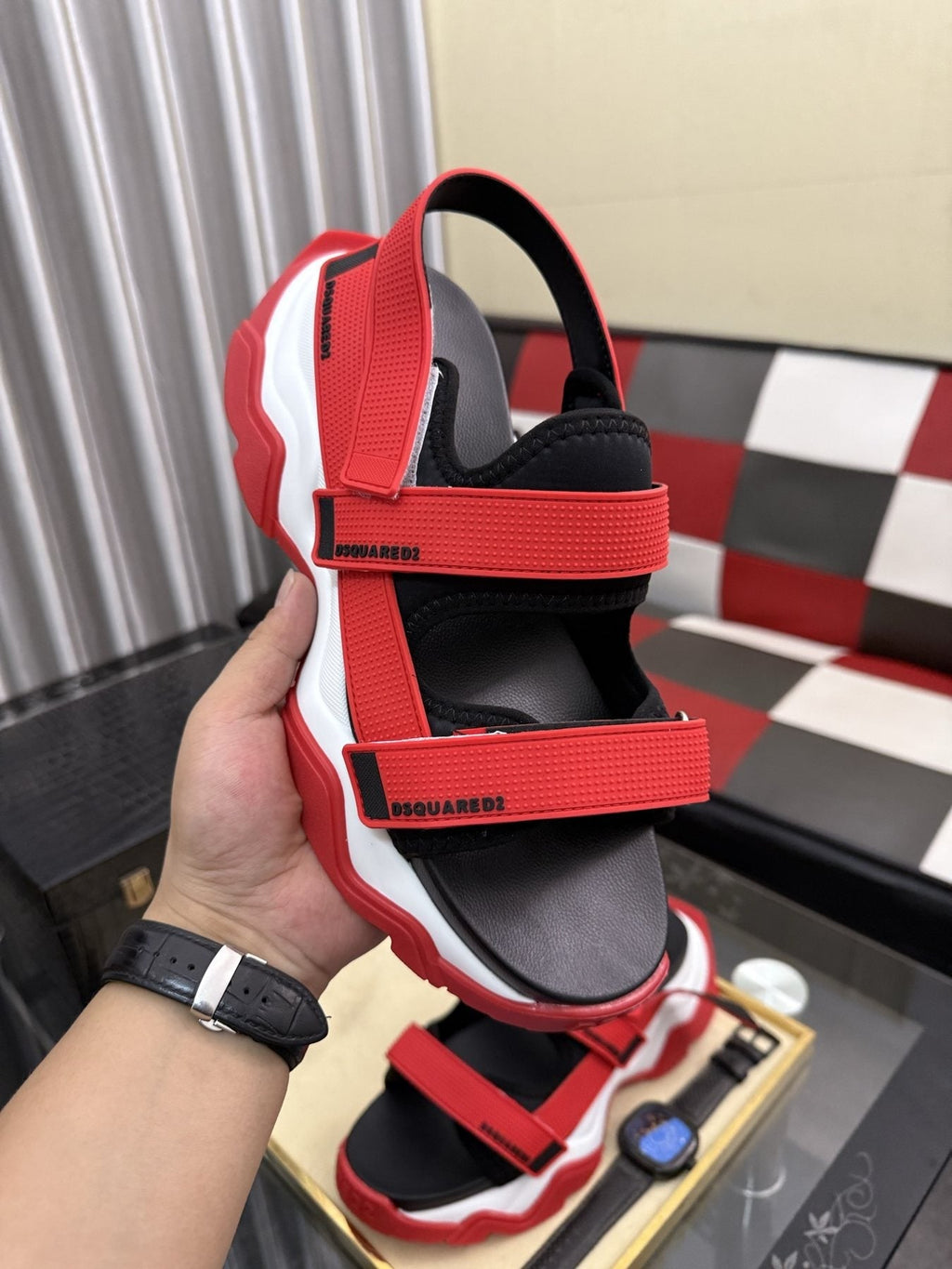 DSQUARED2 Color-Block Sport Sandals — model