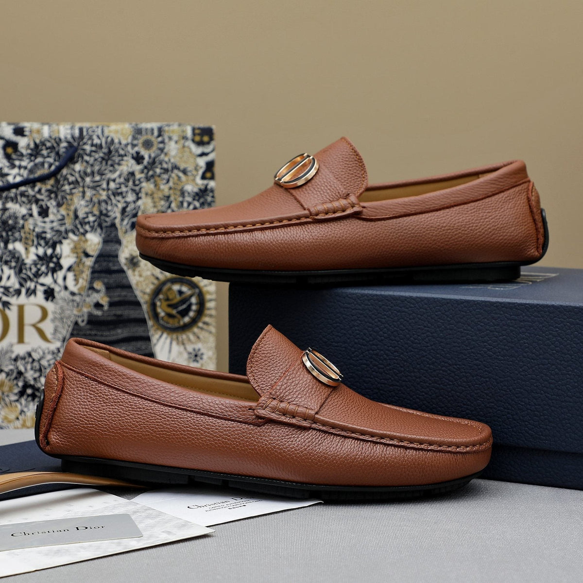 Dior CD Hardware Slip-On Loafers — front