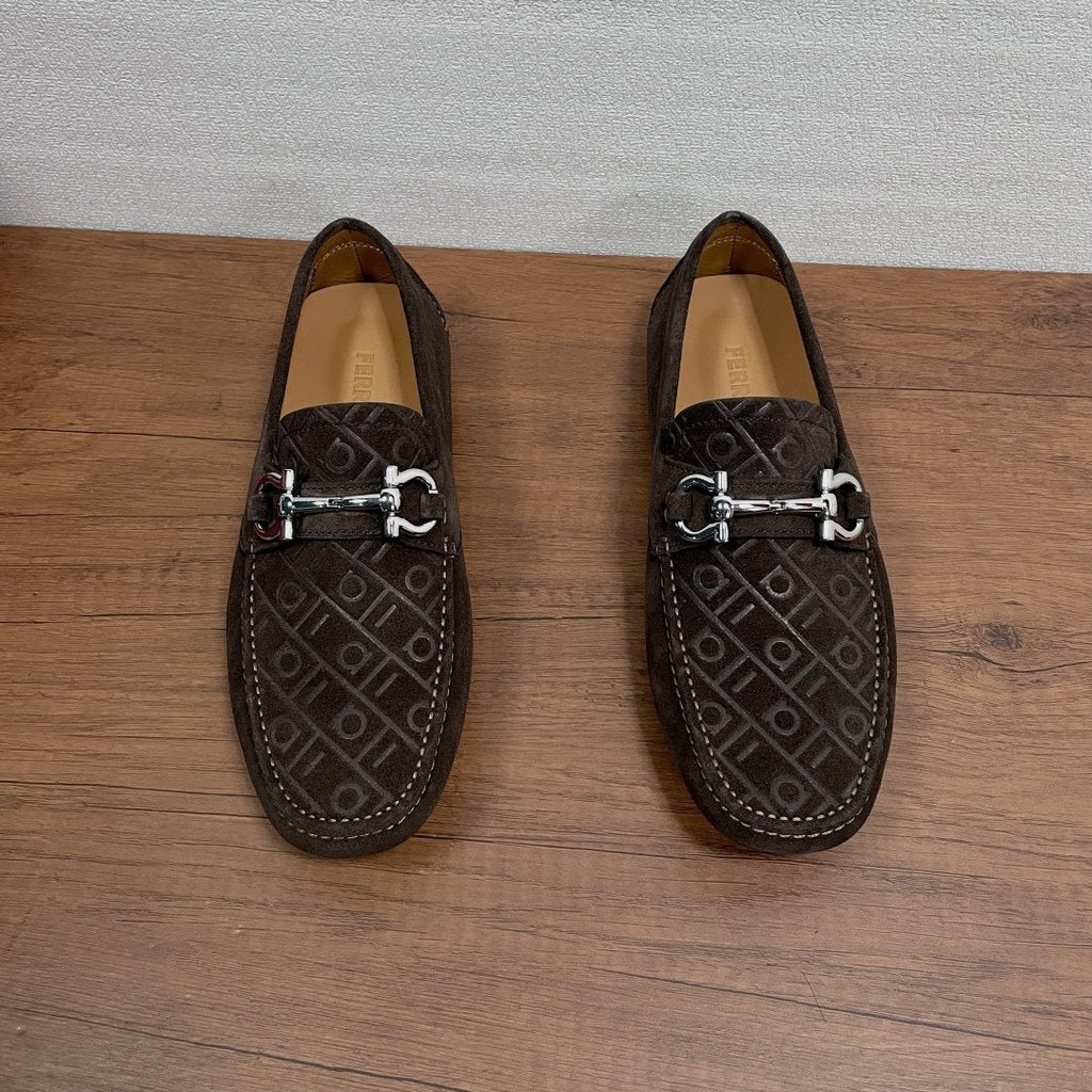 Ferragamo Horsebit Driving Shoes — front