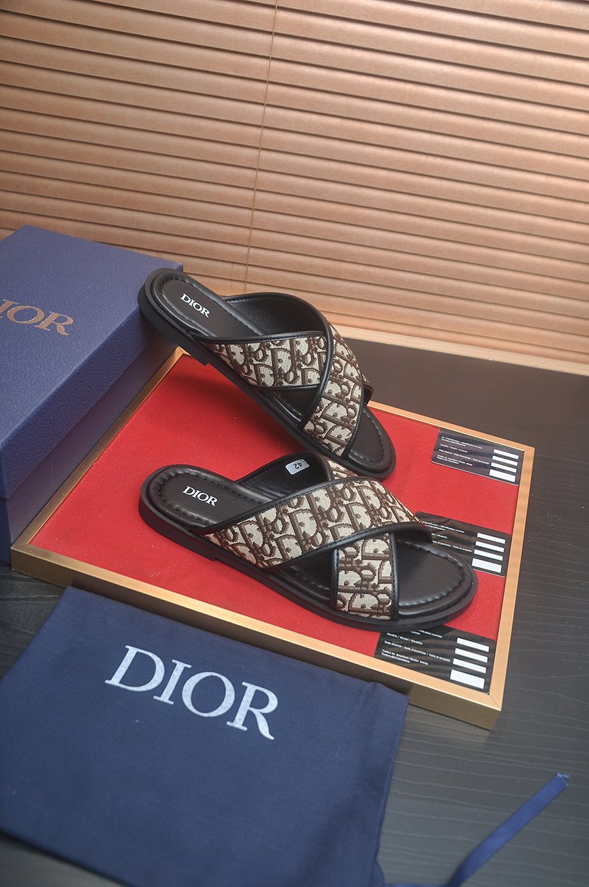 Dior Monogram Crossover Slide Sandals — side