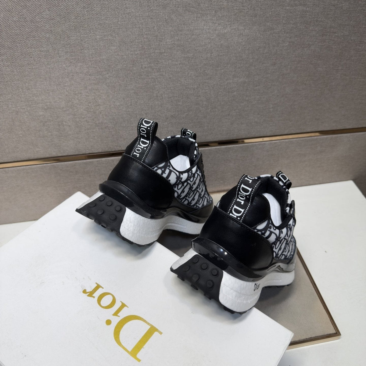 Dior Patterned Panel Sneakers — back