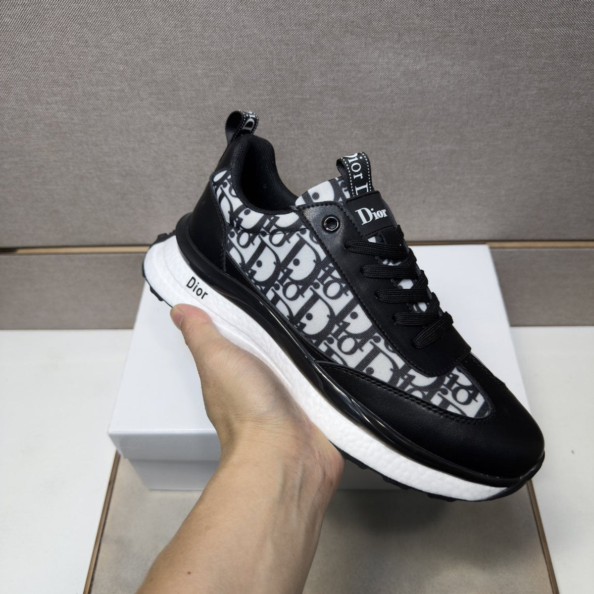 Dior Patterned Panel Sneakers — model