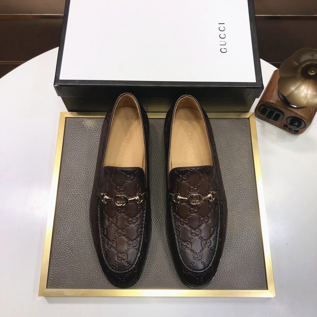 Gucci Patterned Bit Loafers — front