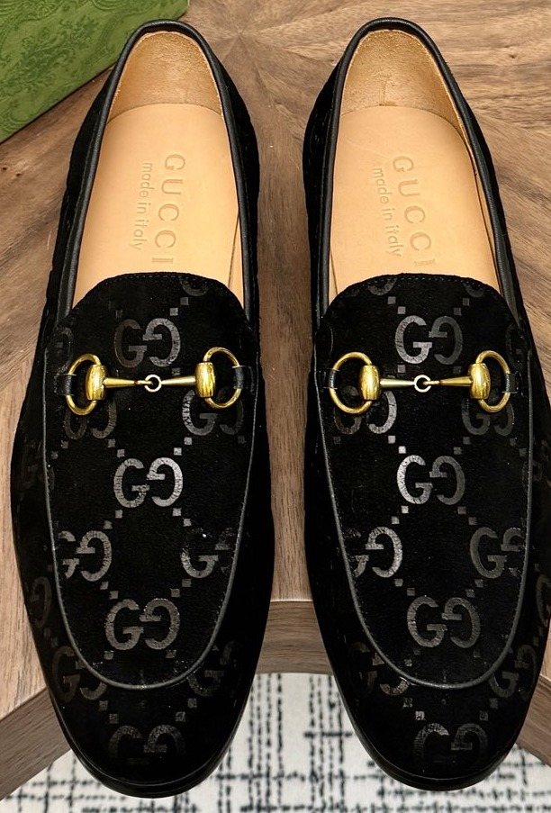 Gucci Horsebit Monogram Loafers — front