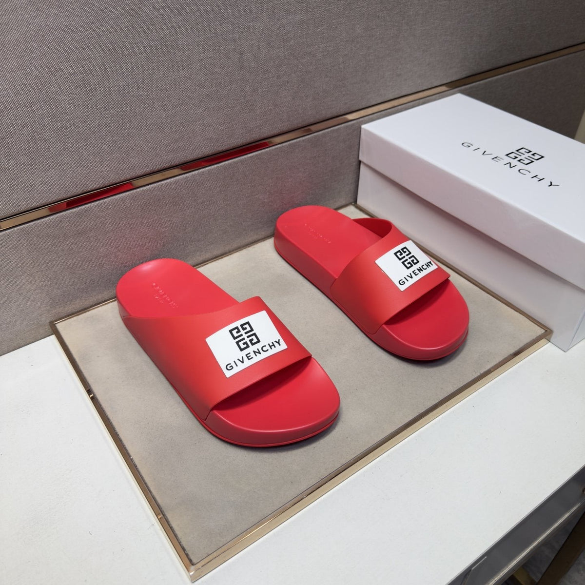 Givenchy Logo Strap Slide Sandals — front