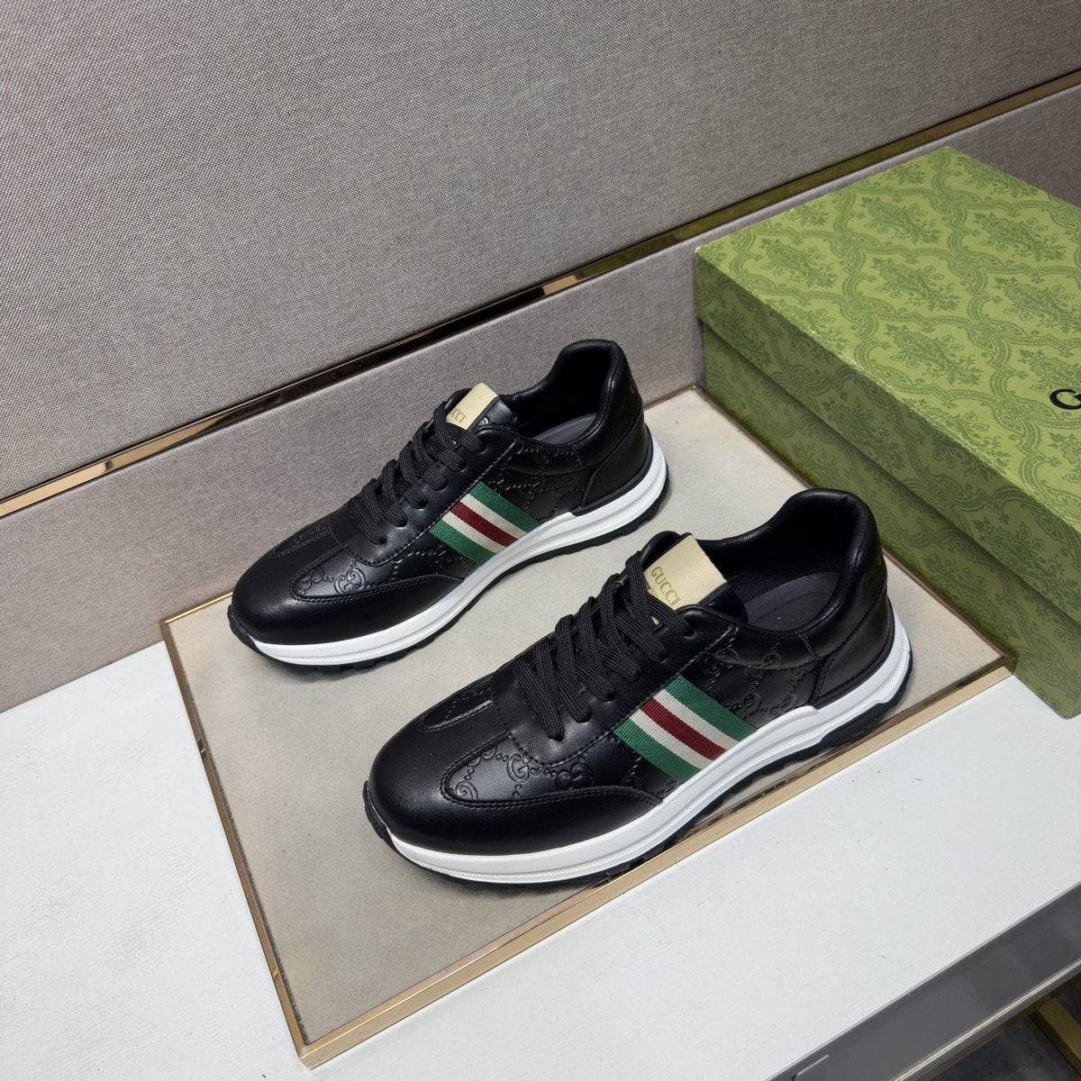 Gucci Striped Low-Top Sneakers — front