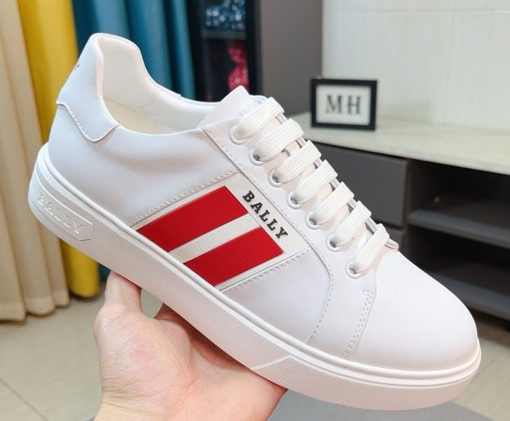 BALLY Red Stripe Low-Top Sneakers — hero