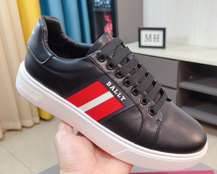 BALLY Red Stripe Low-Top Sneakers — front