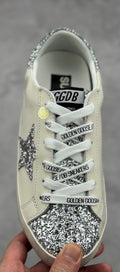Golden Goose Silver Glitter Low-Top Sneakers — hero