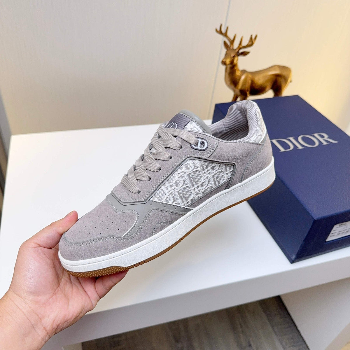 Dior Patterned Panel Low-Top Sneakers — model