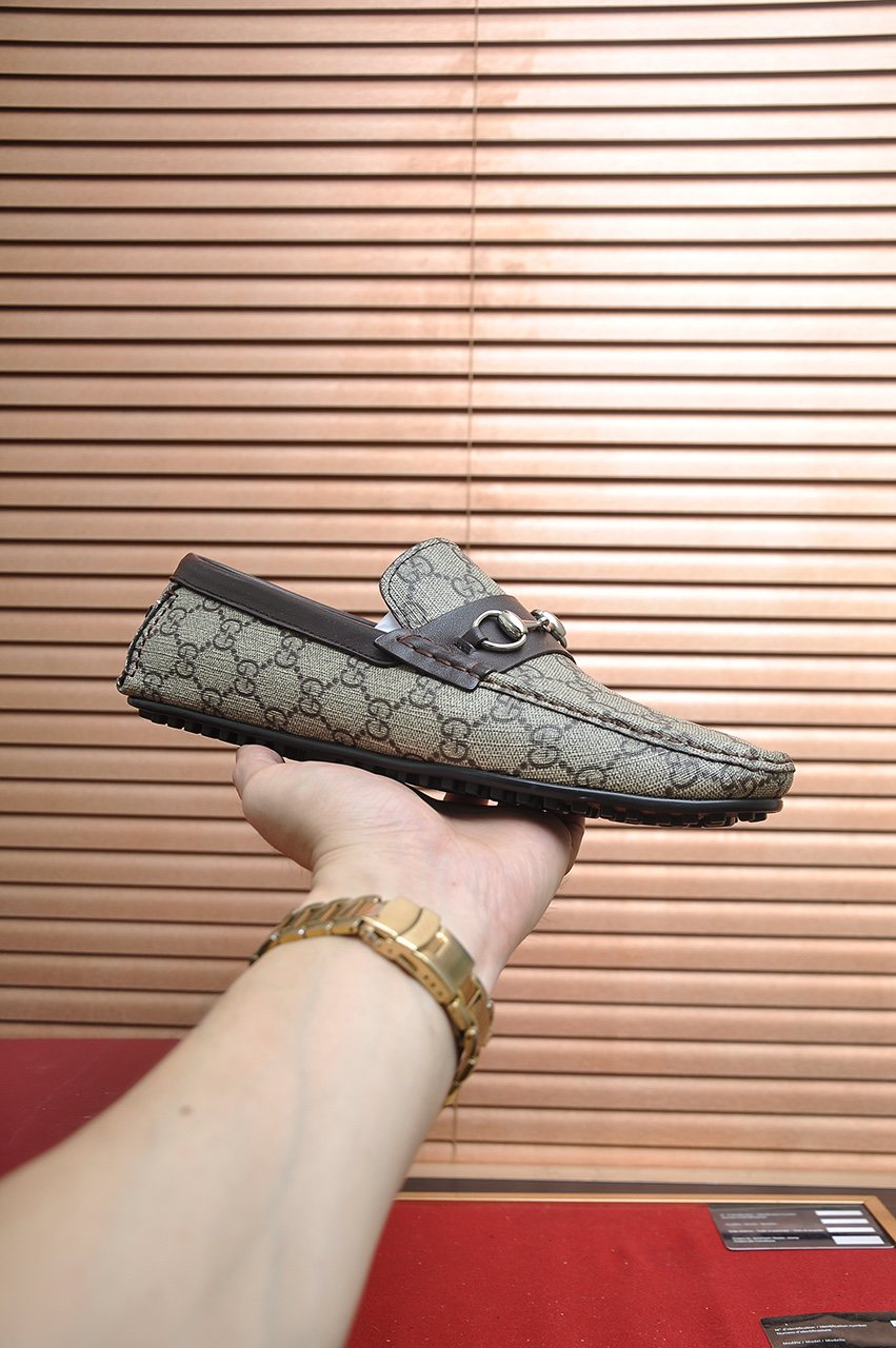 Gucci Monogram Horsebit Loafers — side
