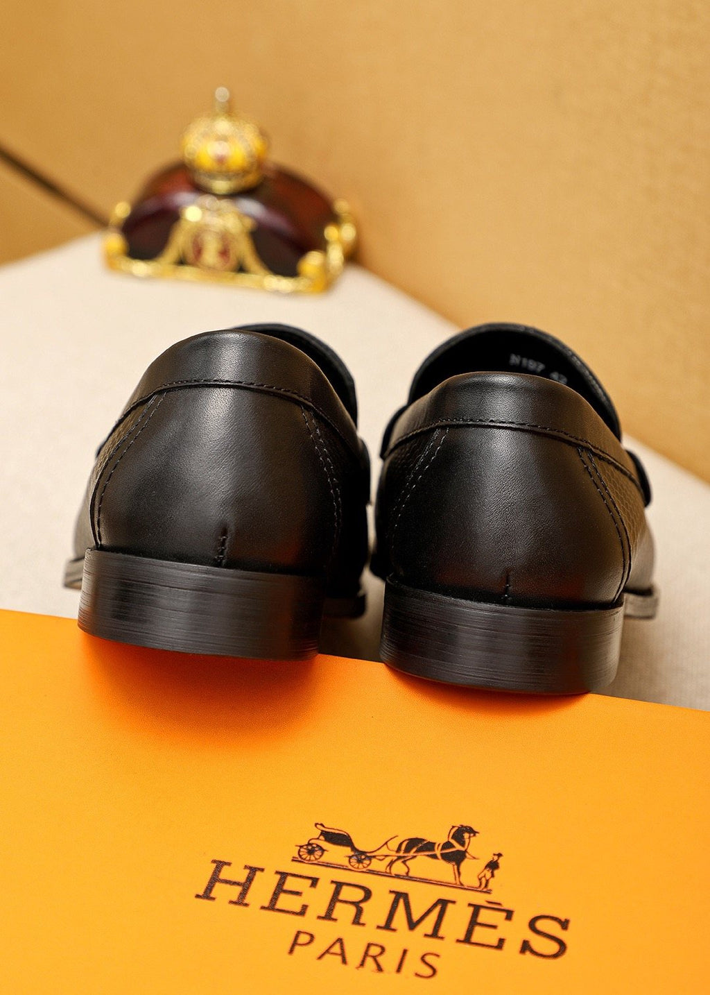 Hermès Textured H-Hardware Loafers — back