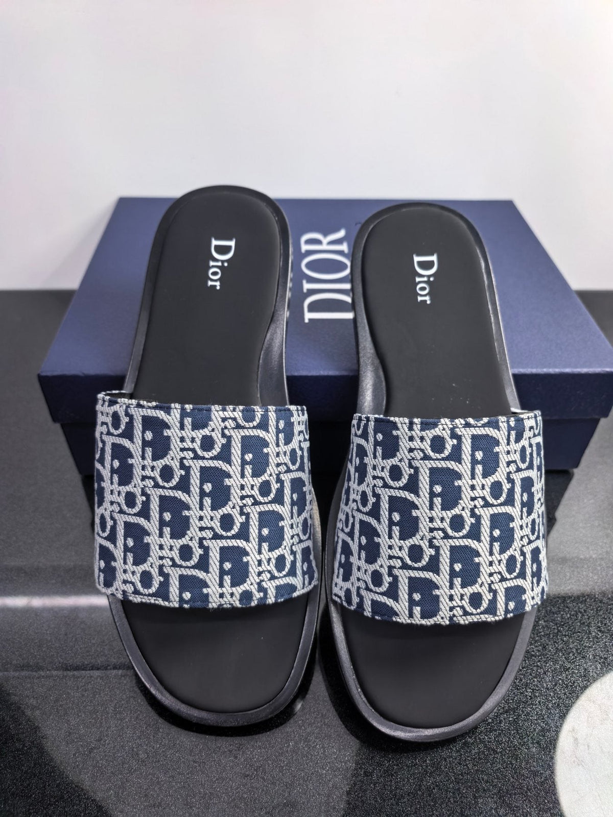 Dior Monogram Slide Sandals — front
