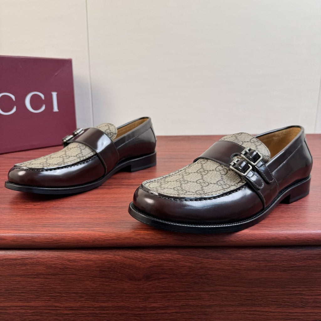 Gucci Black Double Buckle Loafers — front