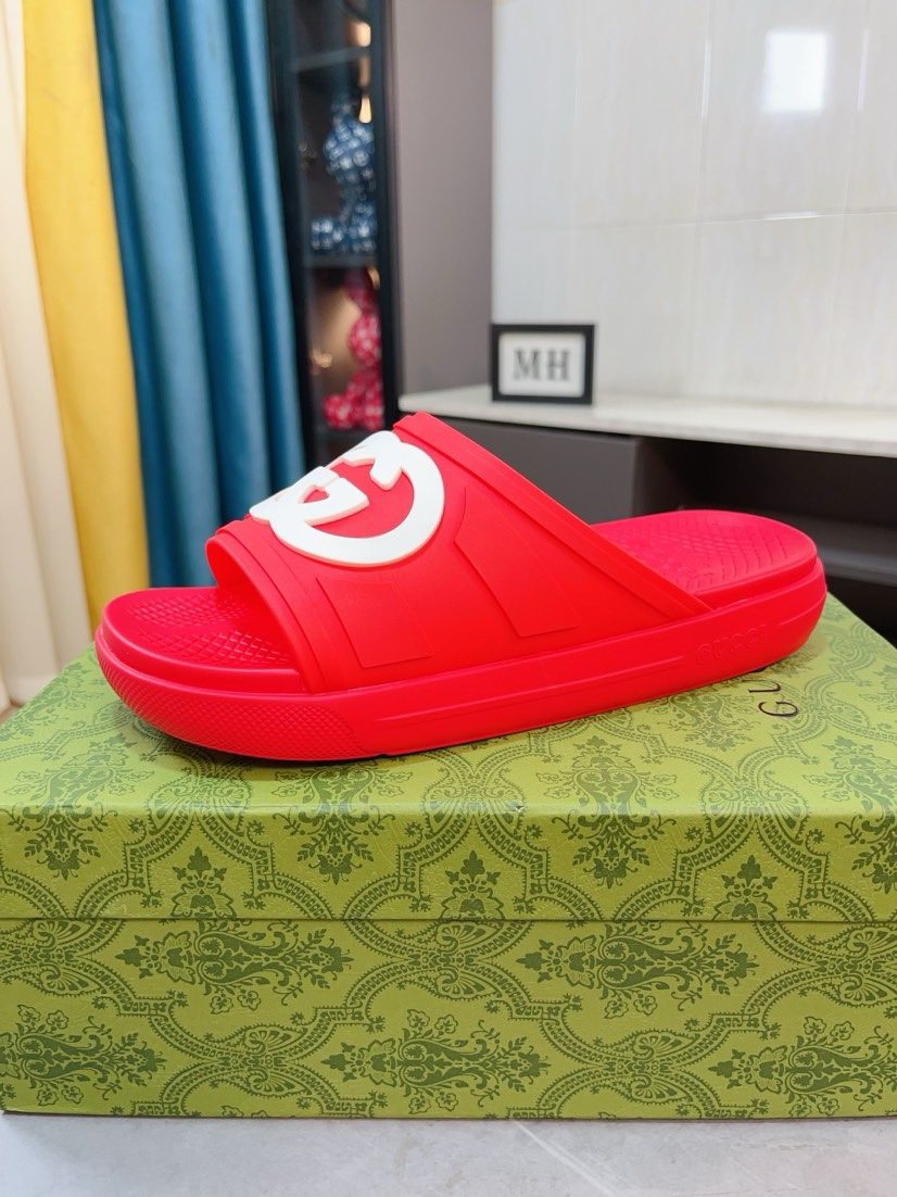 Gucci Emblem Slide Sandals — front