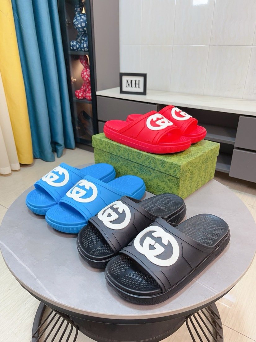Gucci Emblem Slide Sandals — hero