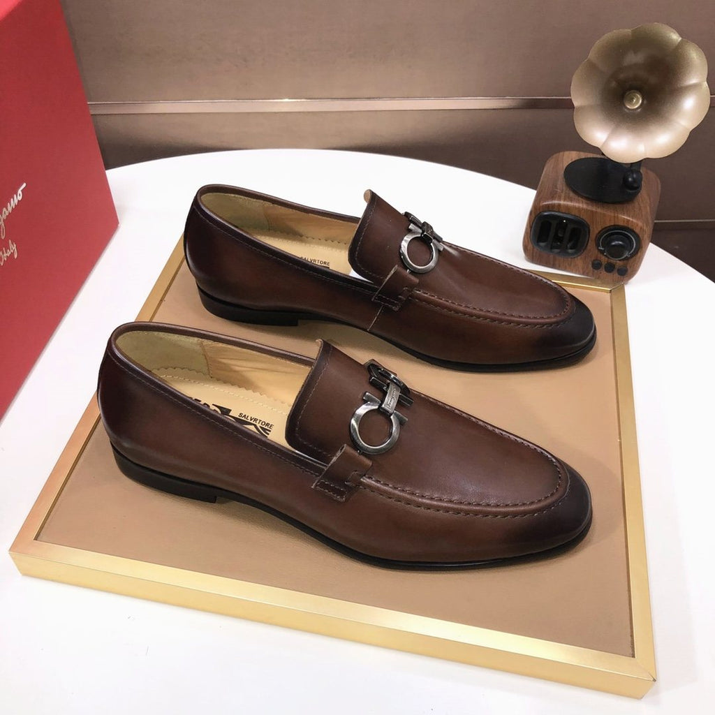 Ferragamo Metal Ring Loafers — model