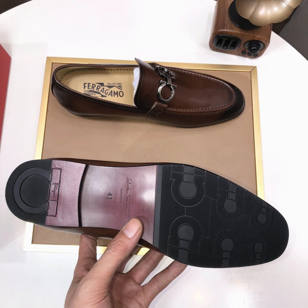 Ferragamo Metal Ring Loafers — front