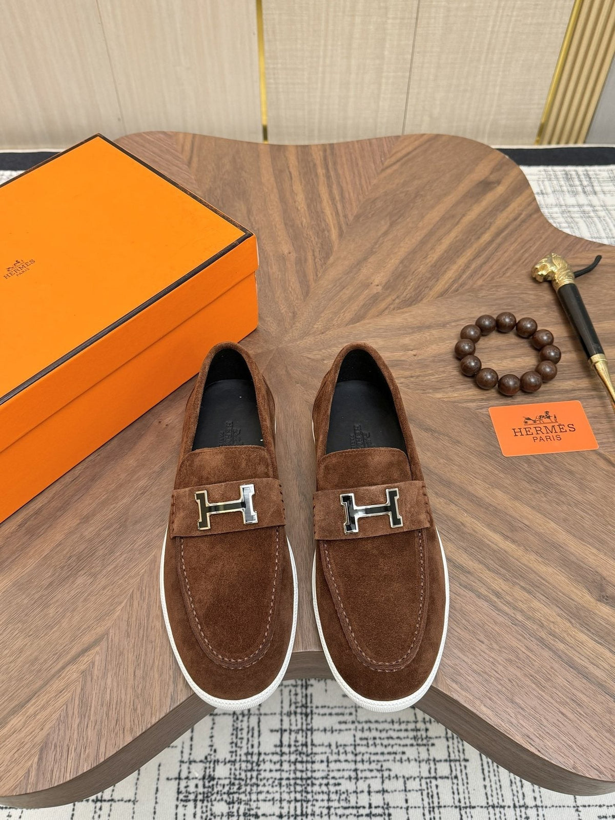 Hermès H-Hardware Slip-On Sneakers — front