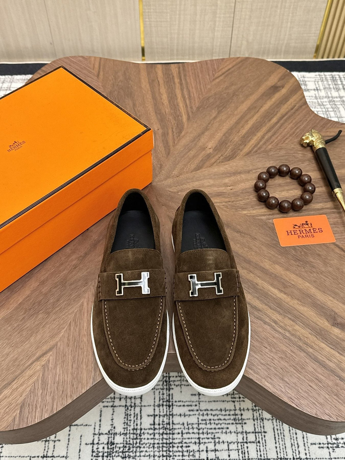 Hermès H-Hardware Slip-On Sneakers — front