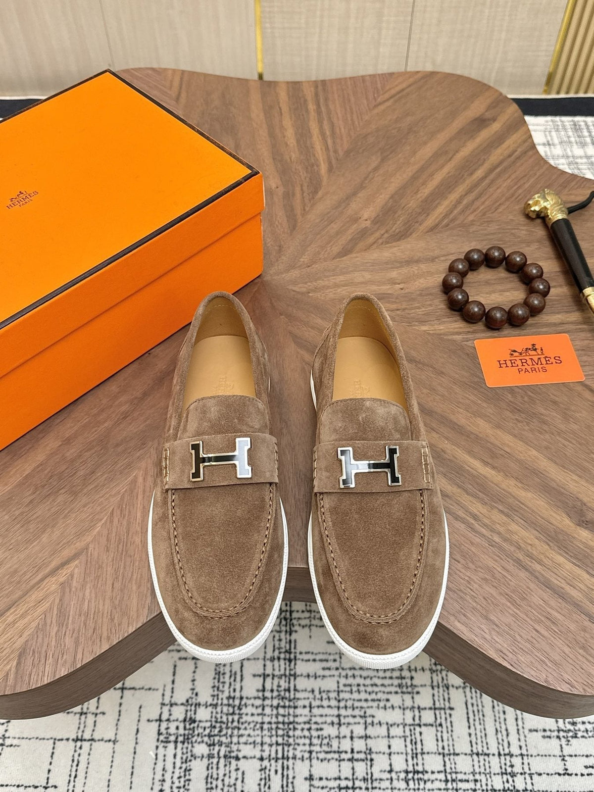 Hermès H-Hardware Slip-On Sneakers — front