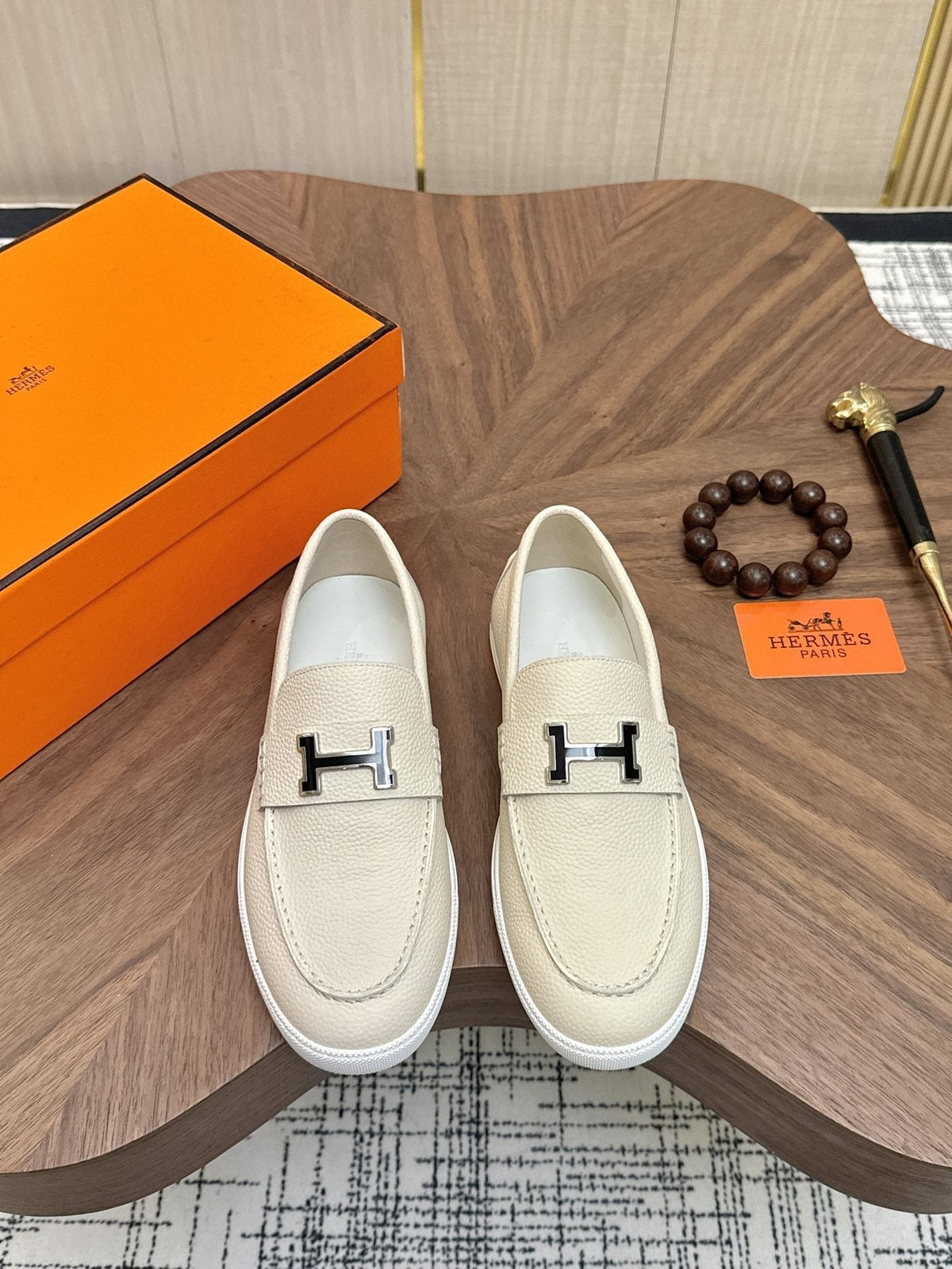 Hermès H-Hardware Slip-On Sneakers — front