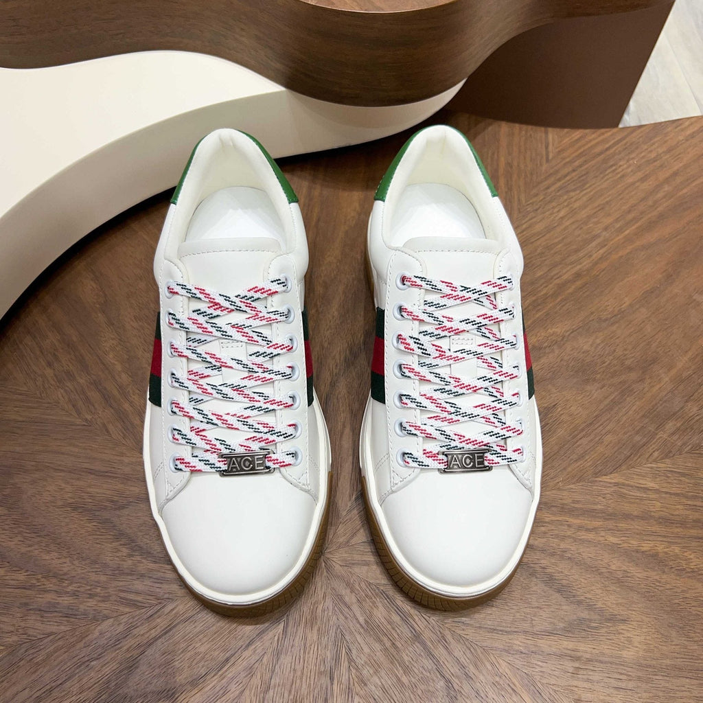 Gucci Red and Green Side Stripe Sneakers — front