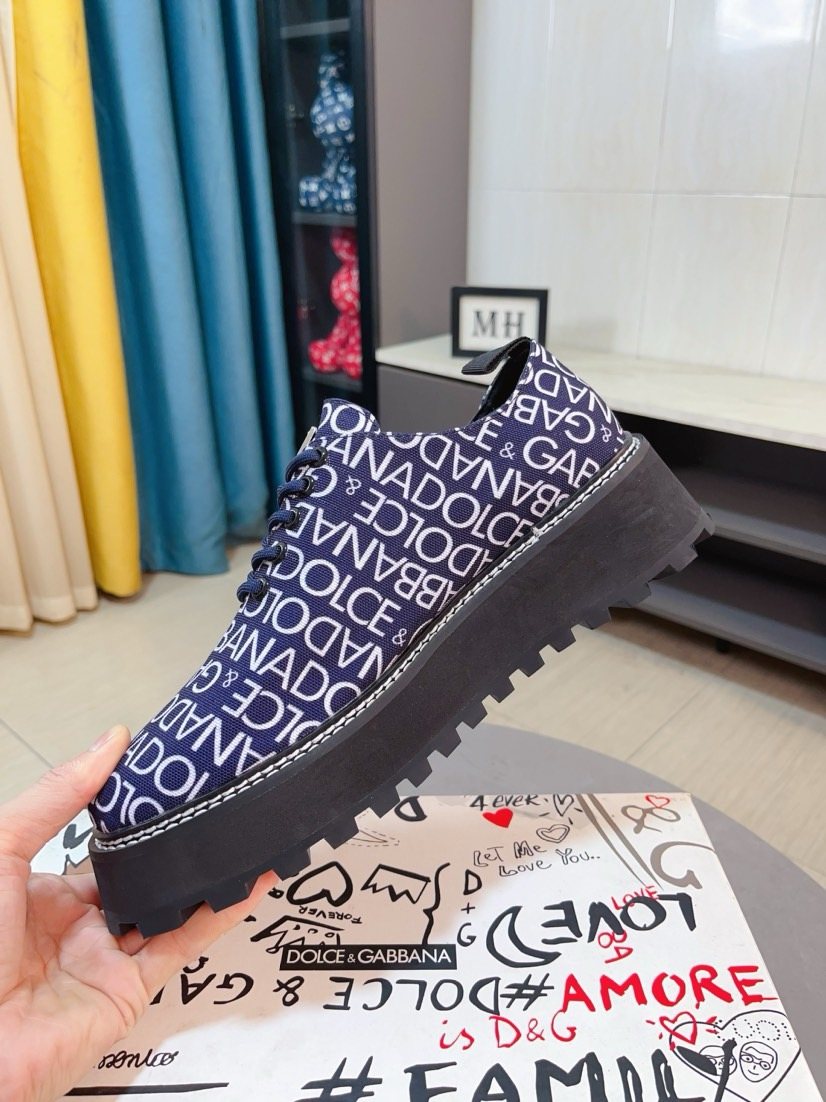 微商相册测试鞋子-Dolce & Gabbana Text-Print Lug Sole Shoes — side