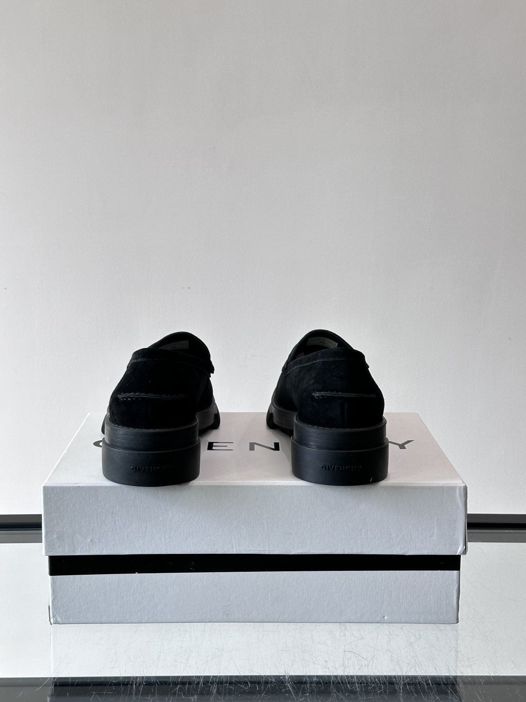 Givenchy Suede Lug-Sole Loafers — back