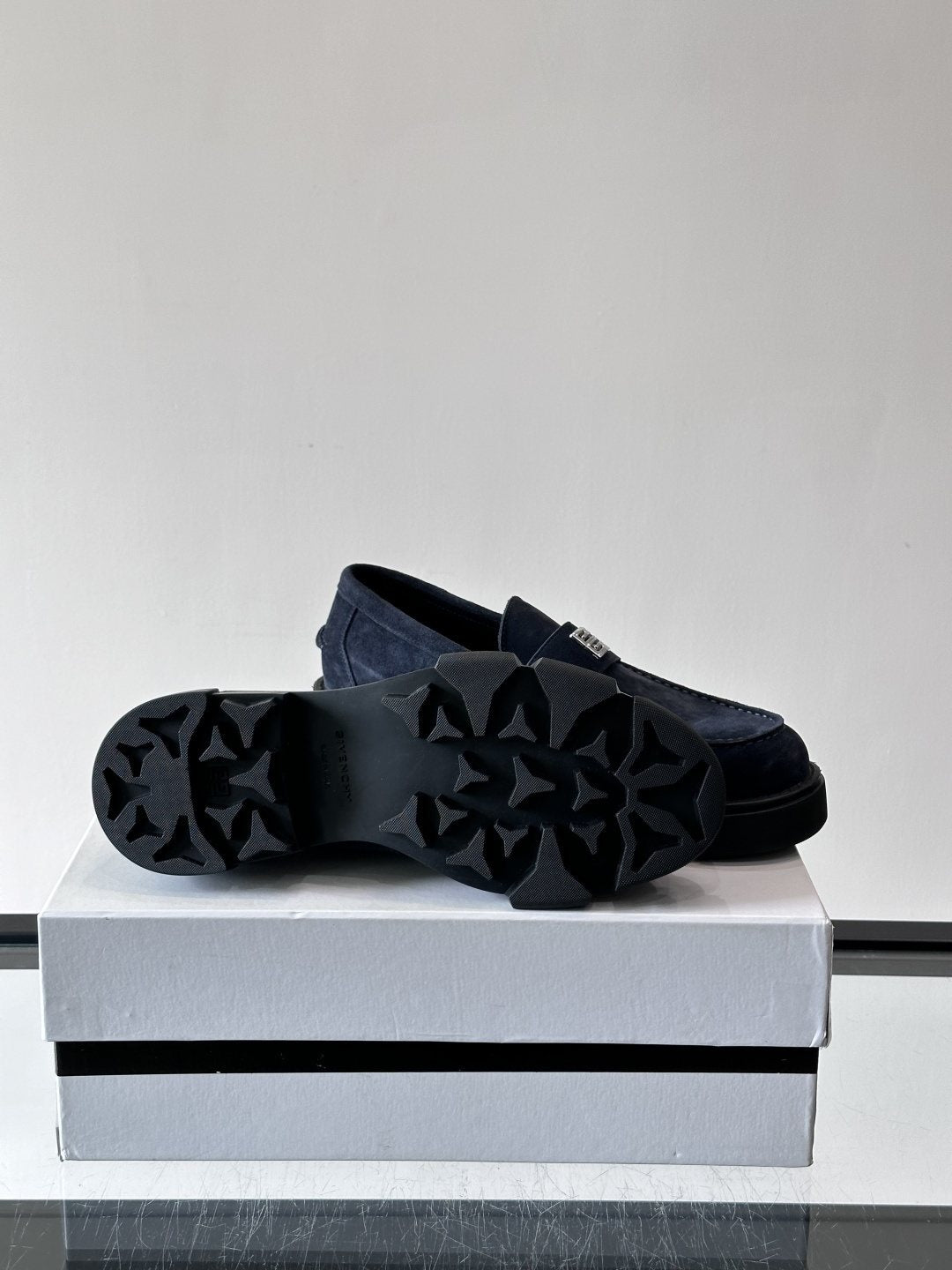 Givenchy Suede Lug-Sole Loafers — detail