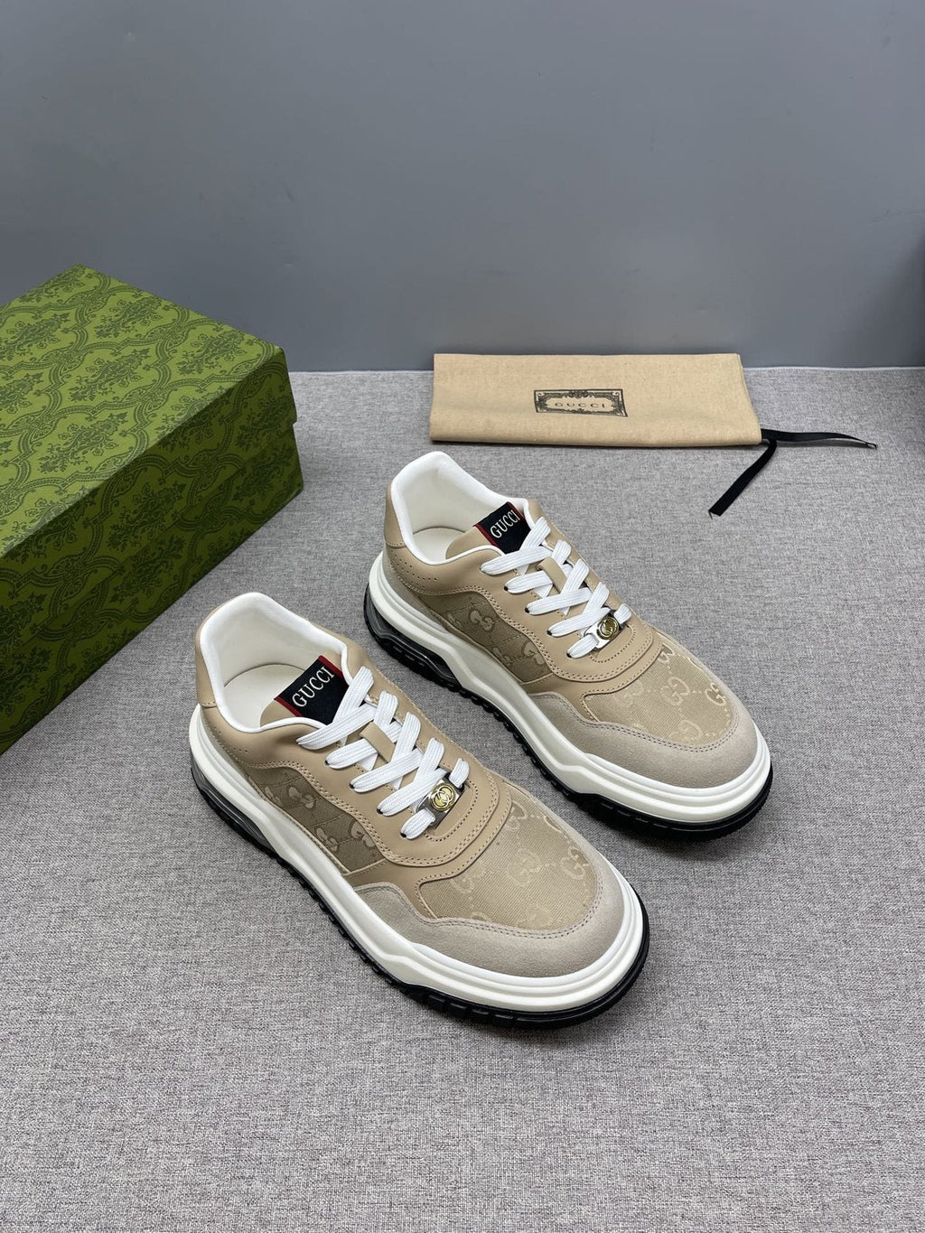 Gucci Men’s Low-Top Lace-Up Sneakers — front