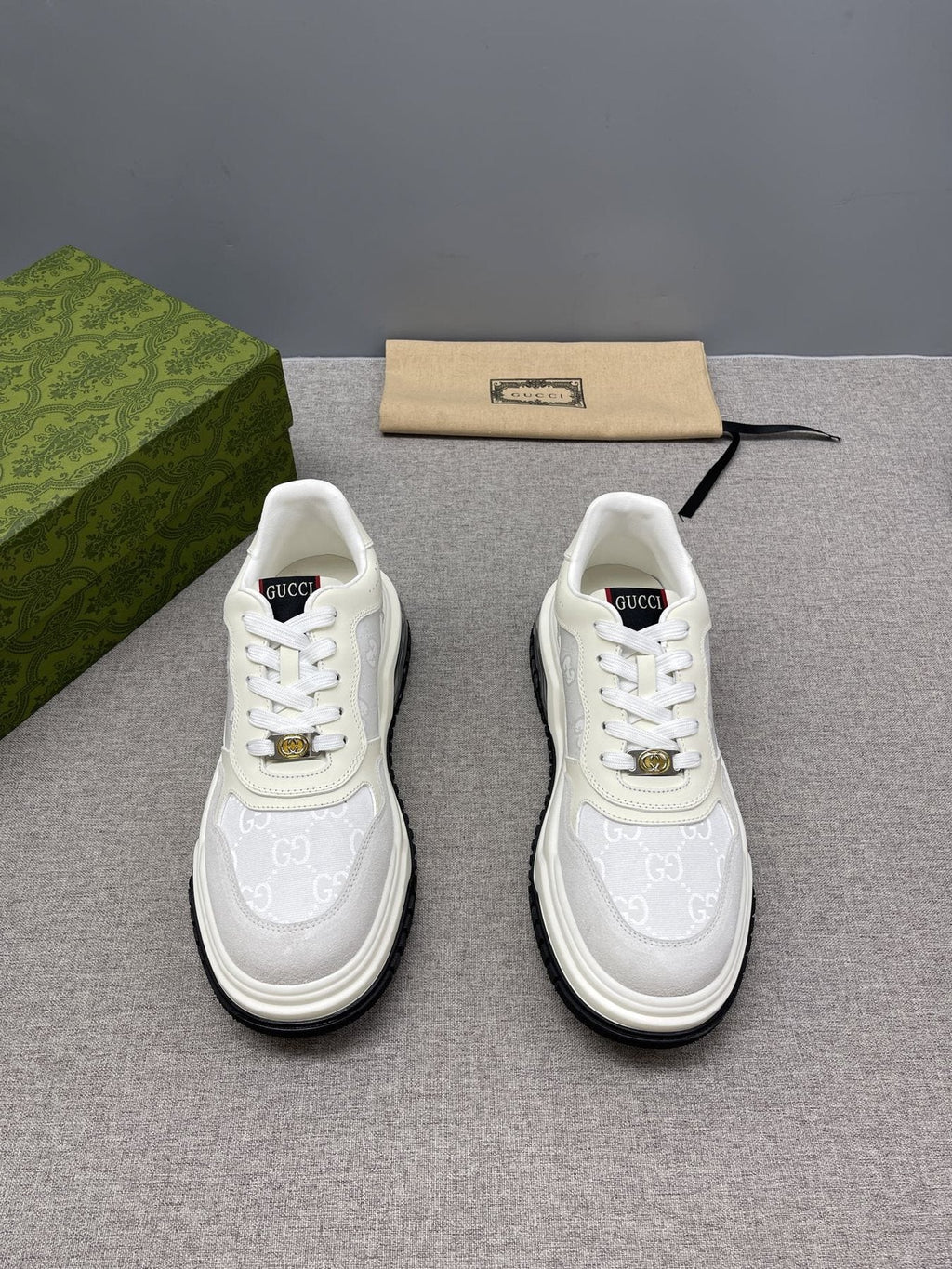 Gucci Men’s Low-Top Lace-Up Sneakers — front
