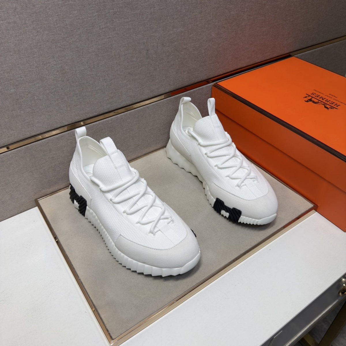 Hermès Color-Block Low-Top Sneakers — front
