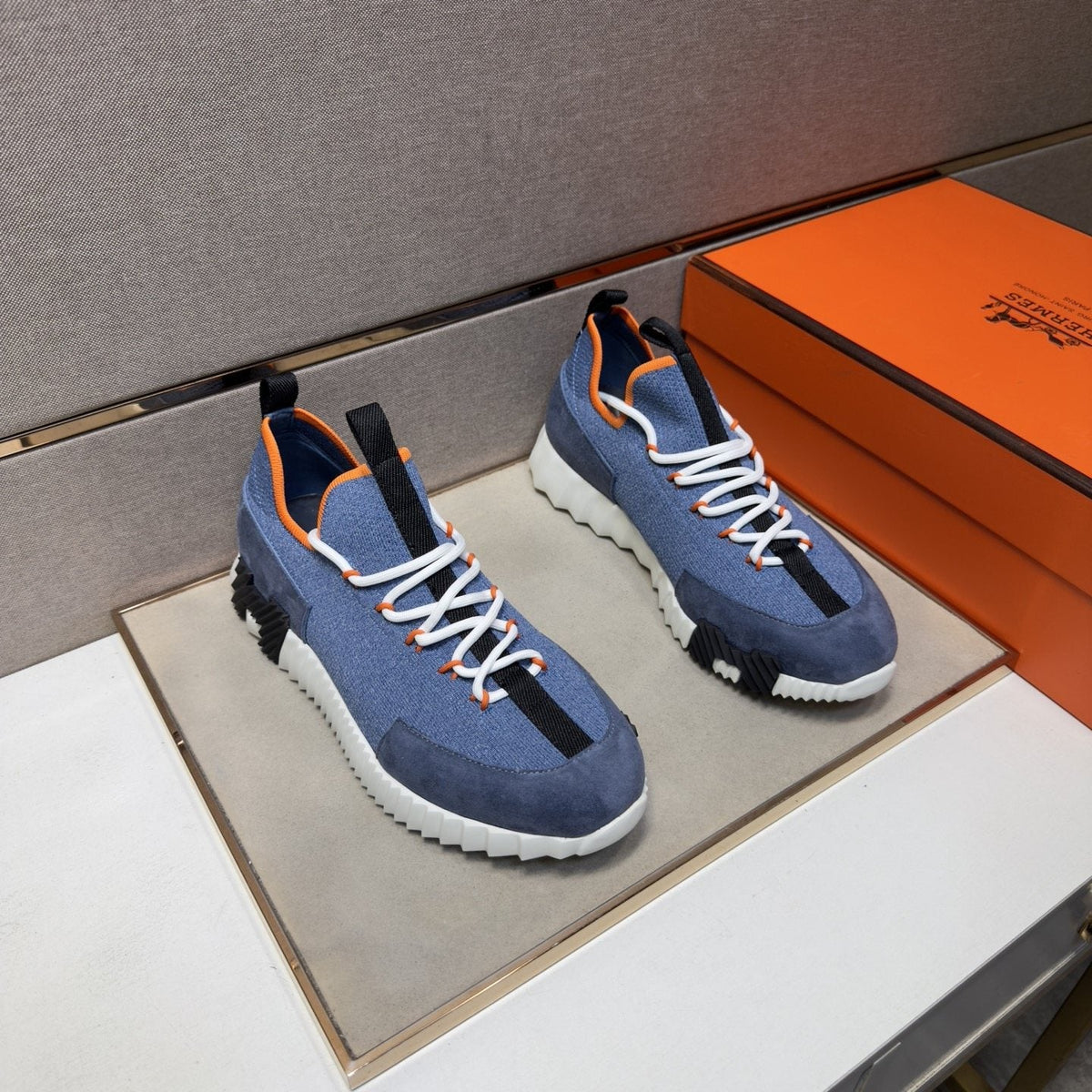 Hermès Color-Block Low-Top Sneakers — front
