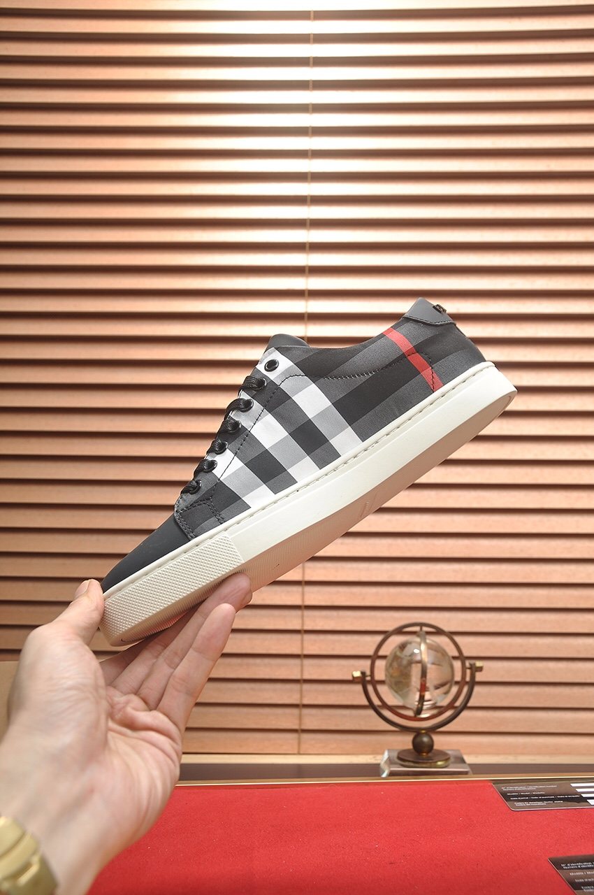 Burberry Black Check Sneakers — side