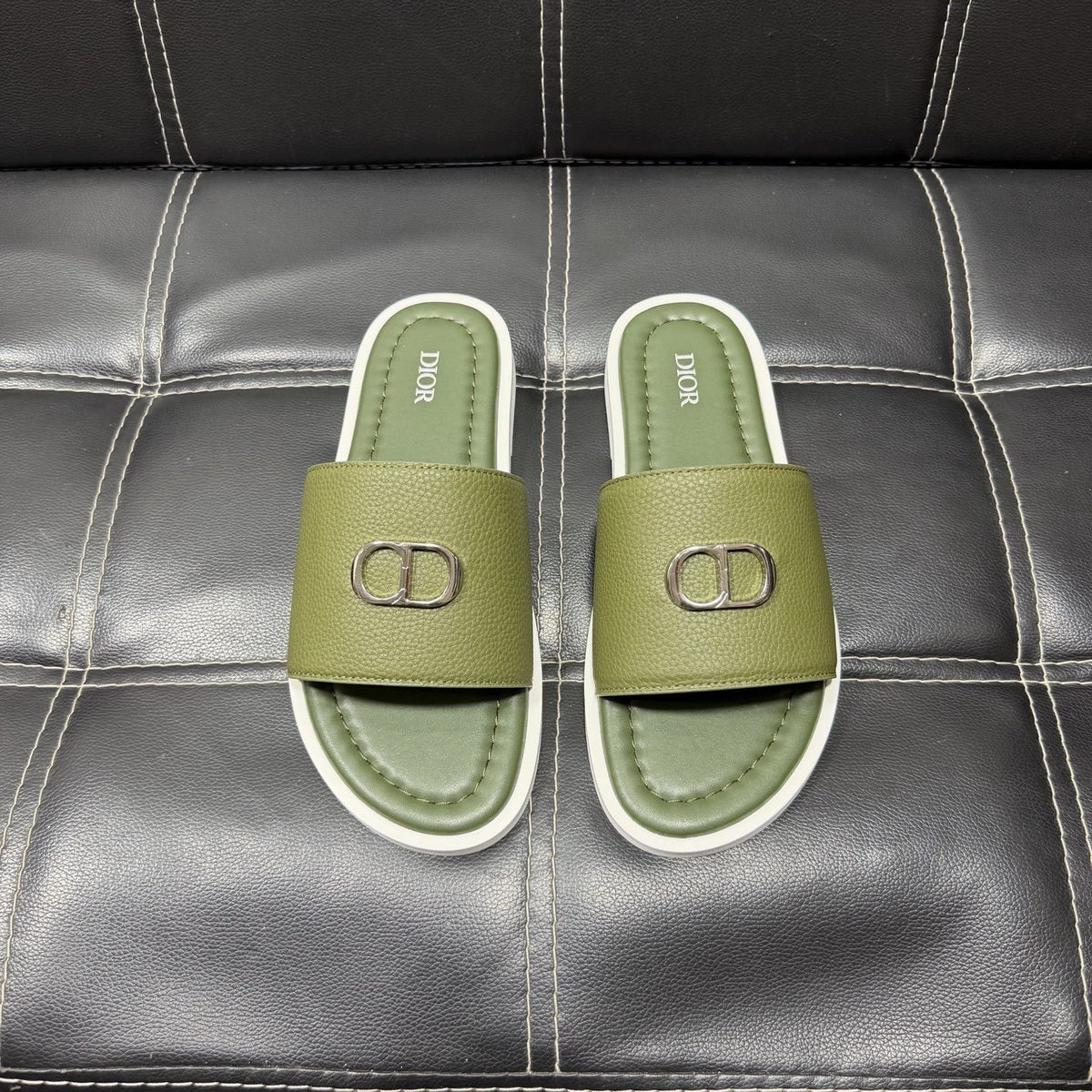 Dior CD Emblem Slide Sandals — front