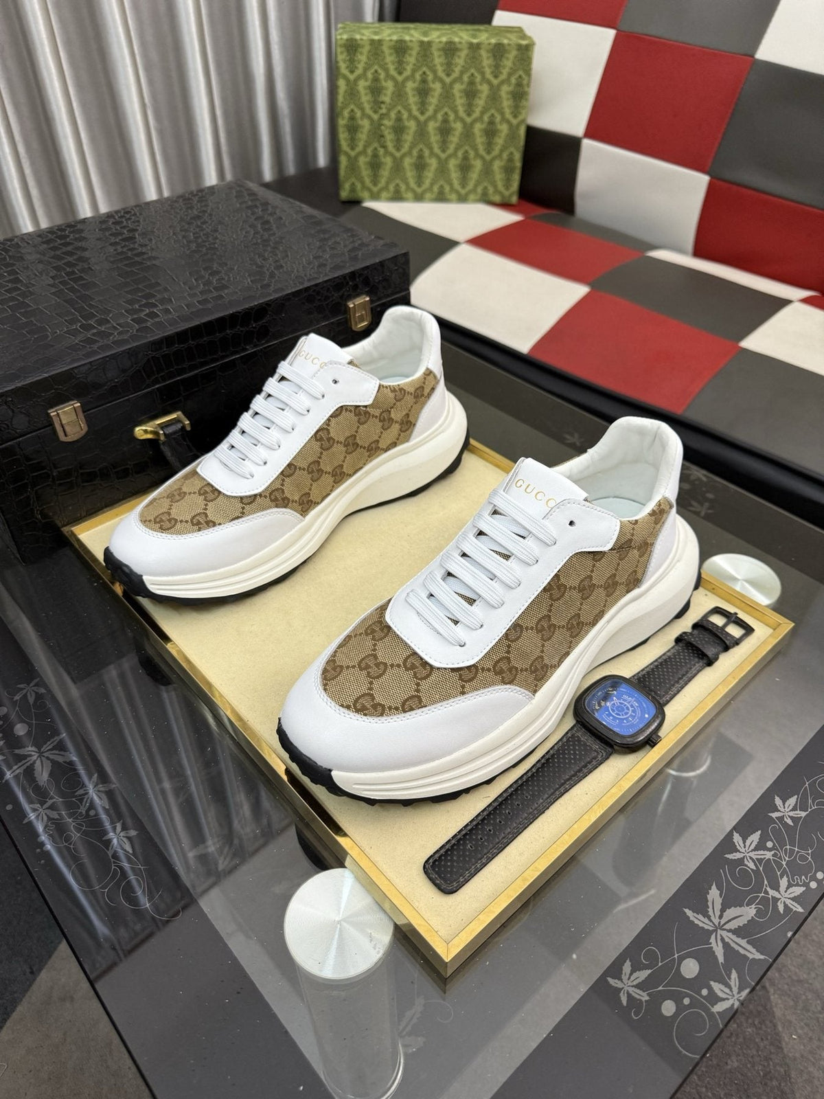 Gucci Monogram Chunky Sole Sneakers — side