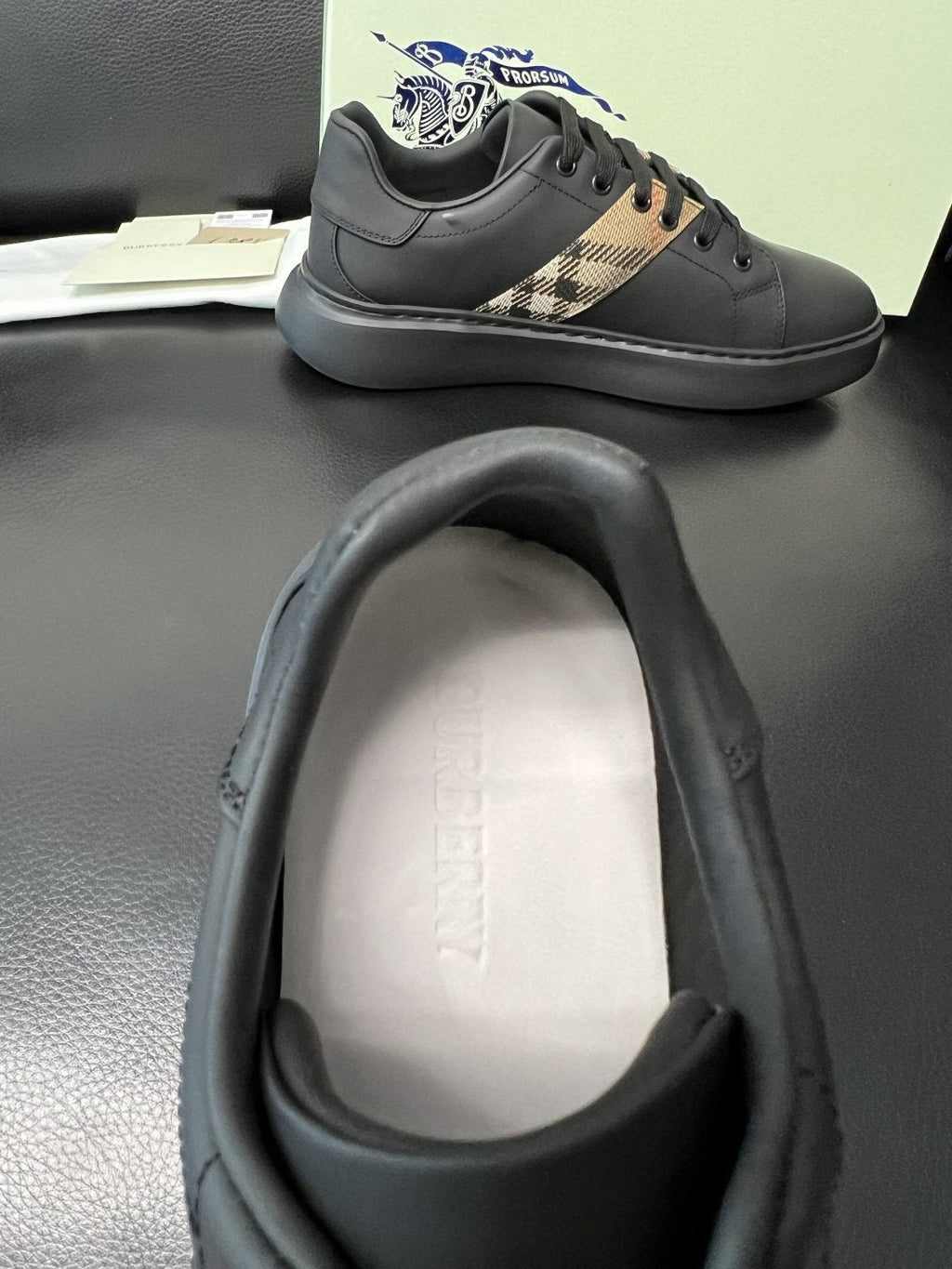 BURBERRY Check-Panel Low-Top Sneakers — back