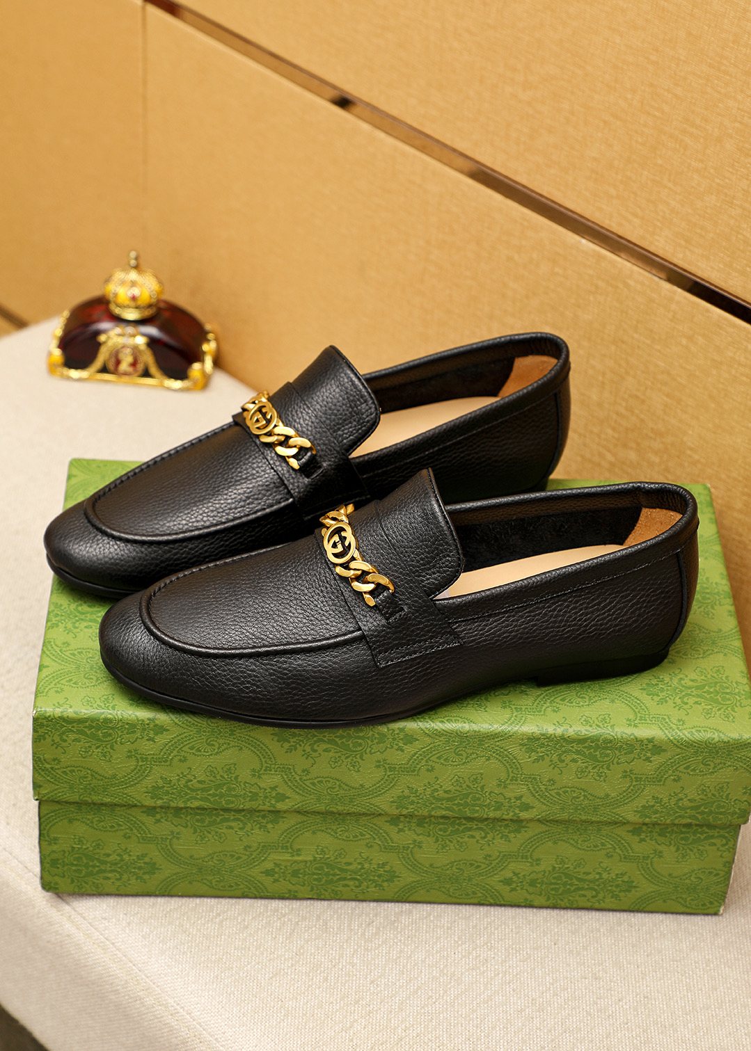 Gucci Pebble Leather Loafers — side
