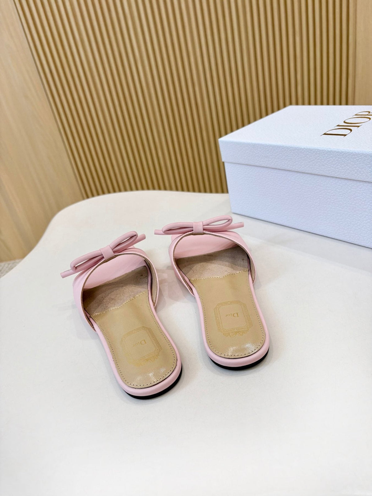 Dior Bow-Detail Slide Sandals — back