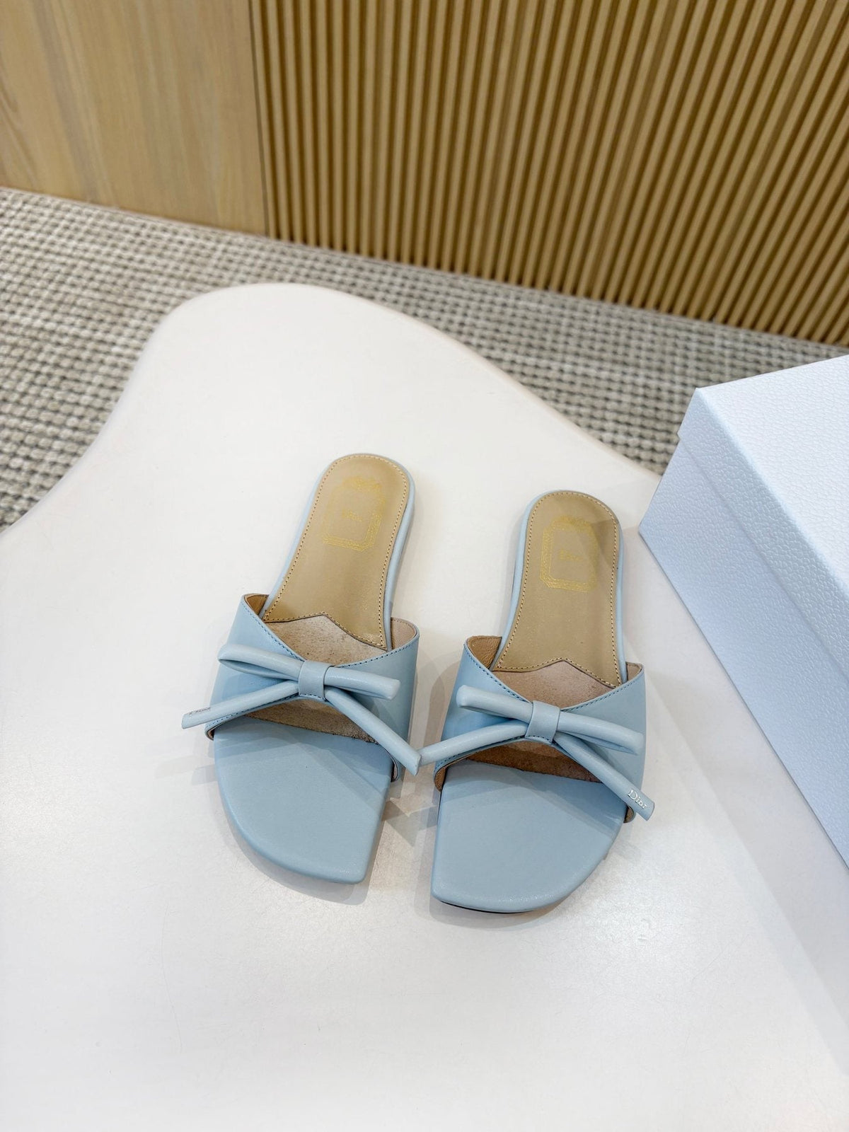 Dior Bow-Detail Slide Sandals — front