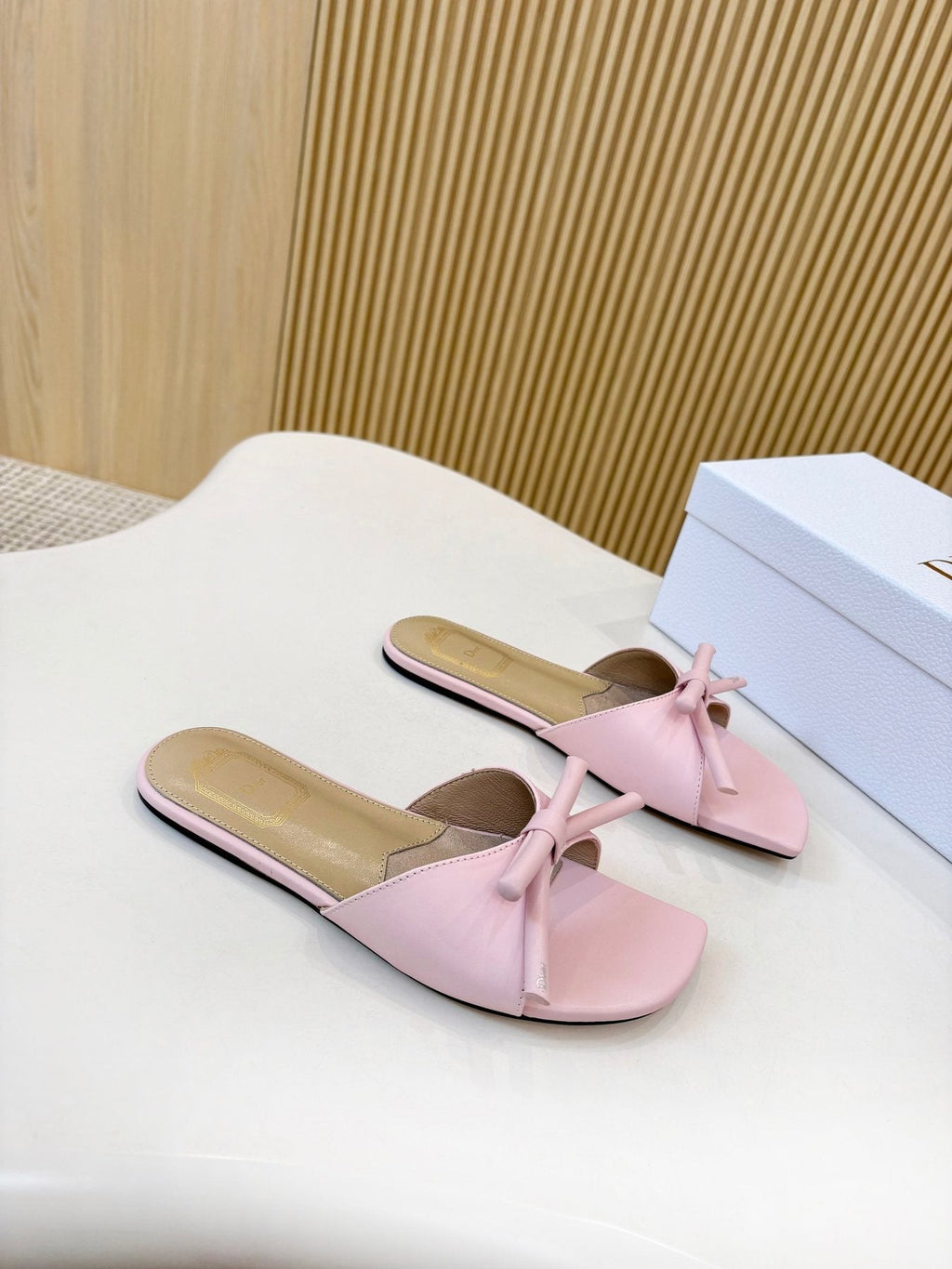 Dior Bow-Detail Slide Sandals — front