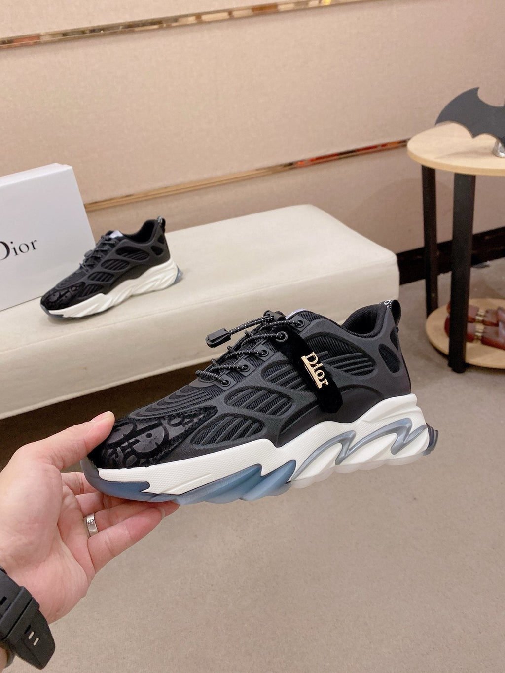 Dior Sculpted Sole Lace-Up Sneakers — side