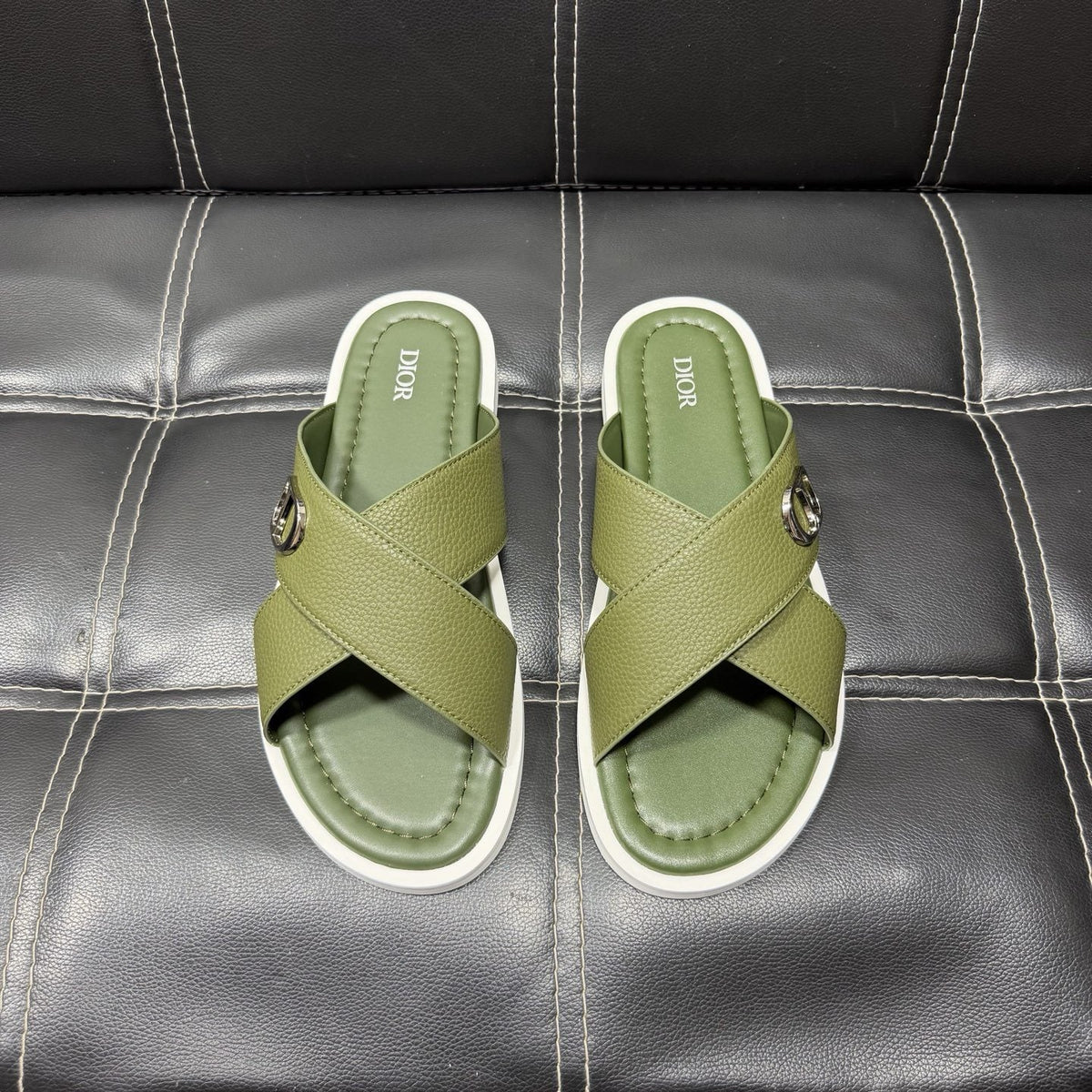Dior Cross-Strap Slide Sandals — front