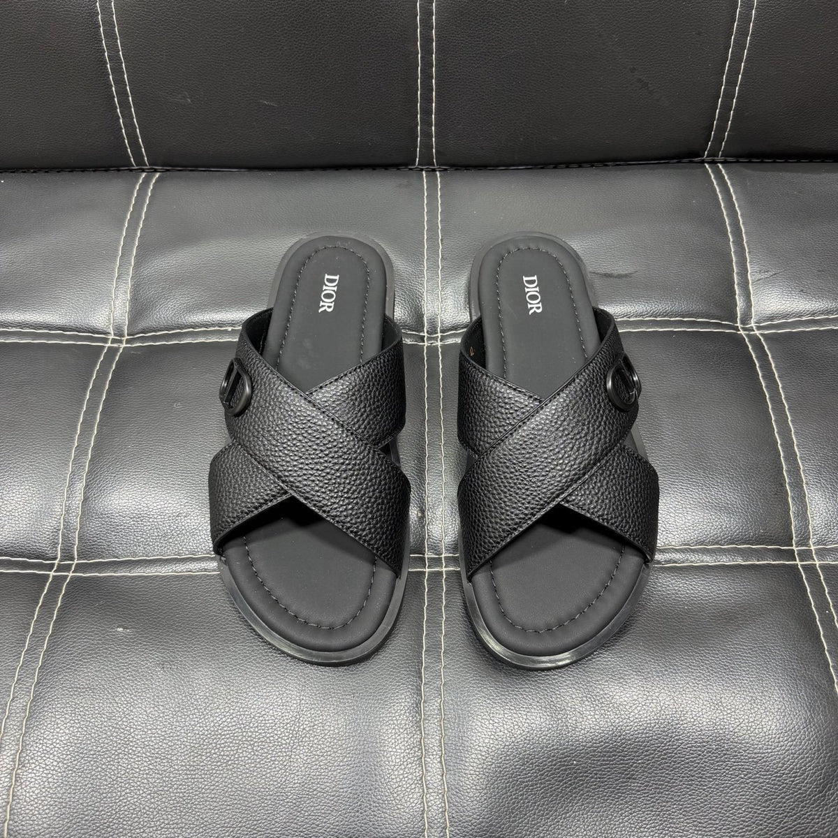 Dior Cross-Strap Slide Sandals — front