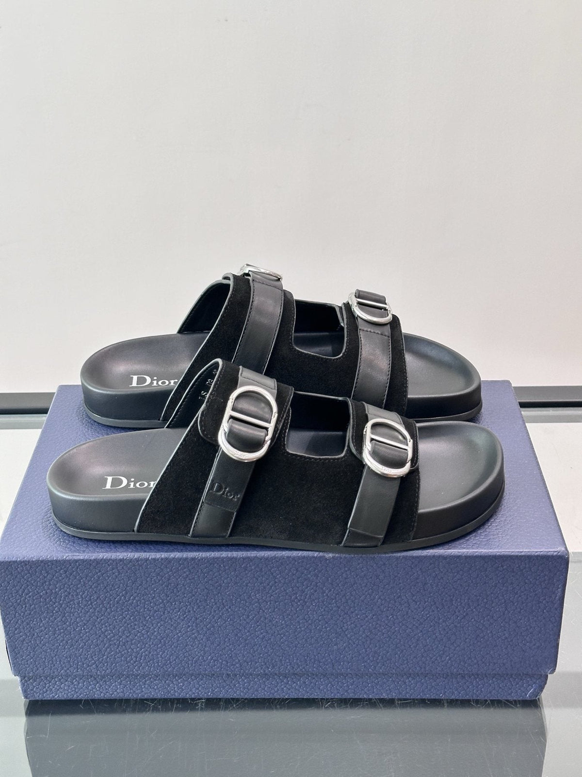 Dior Two-Strap Buckle Sandals — front